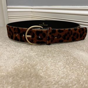 CAbi calf hair leopard belt Size M